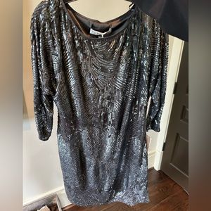 Trina Turk Sequin Silver Dress NEVER WORN